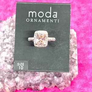 Stunning Pink CZ Ring sz 10